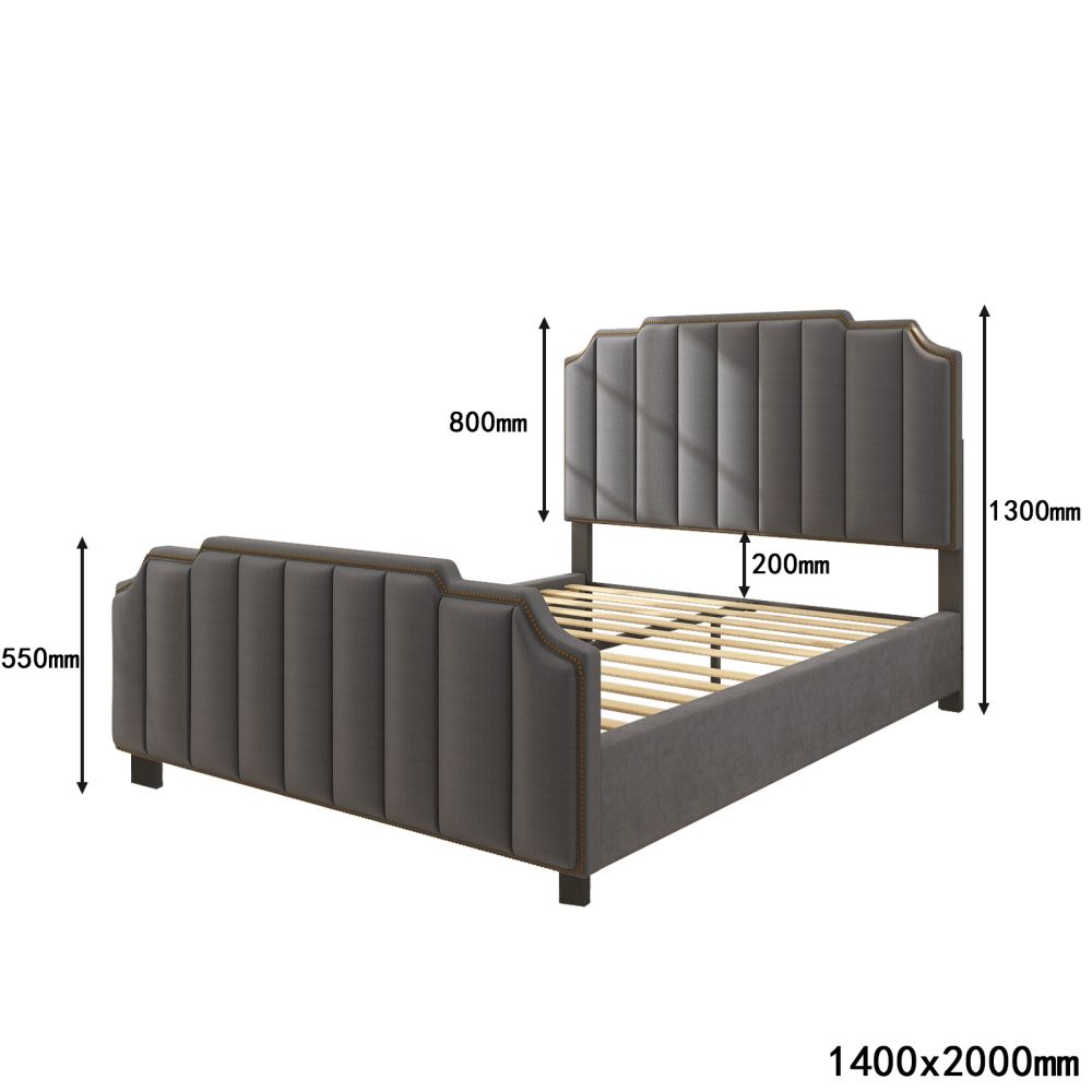B127-čalouněná postel-rozměry