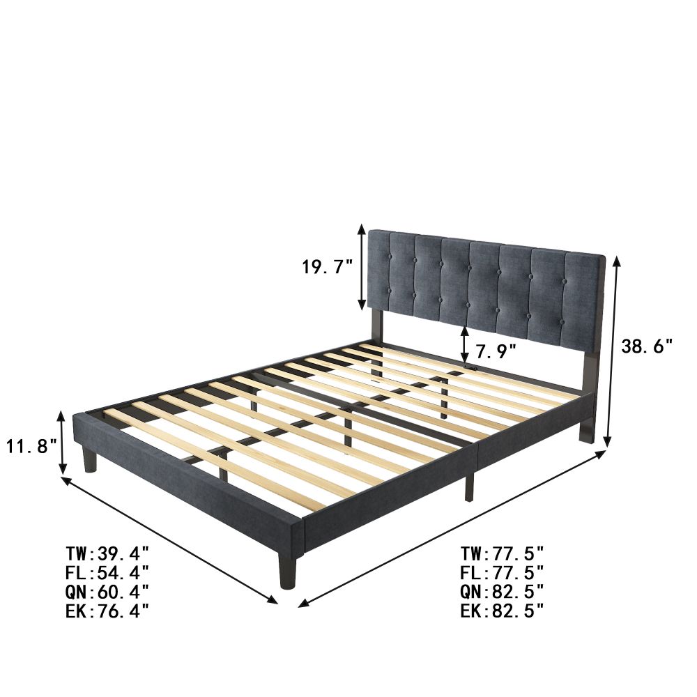 I-B135-upholstered bed-dimensions