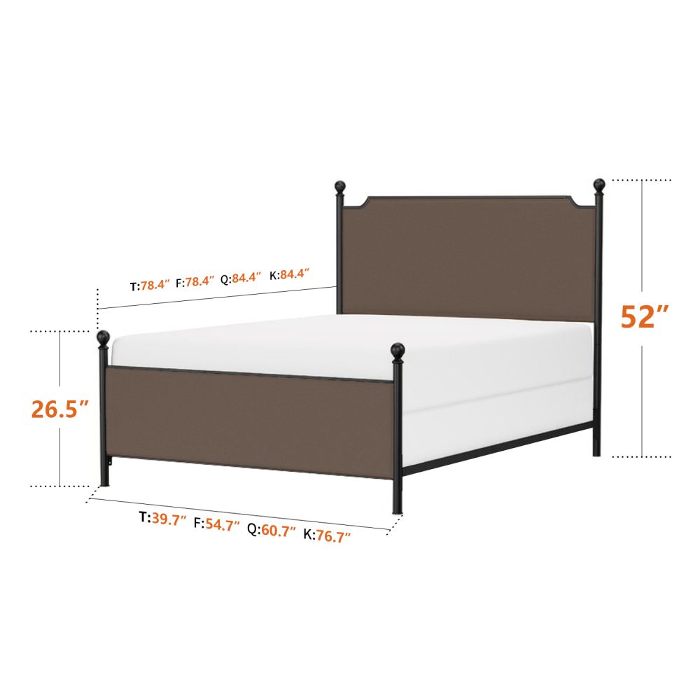 I-B158-upholstered bed-dimensions