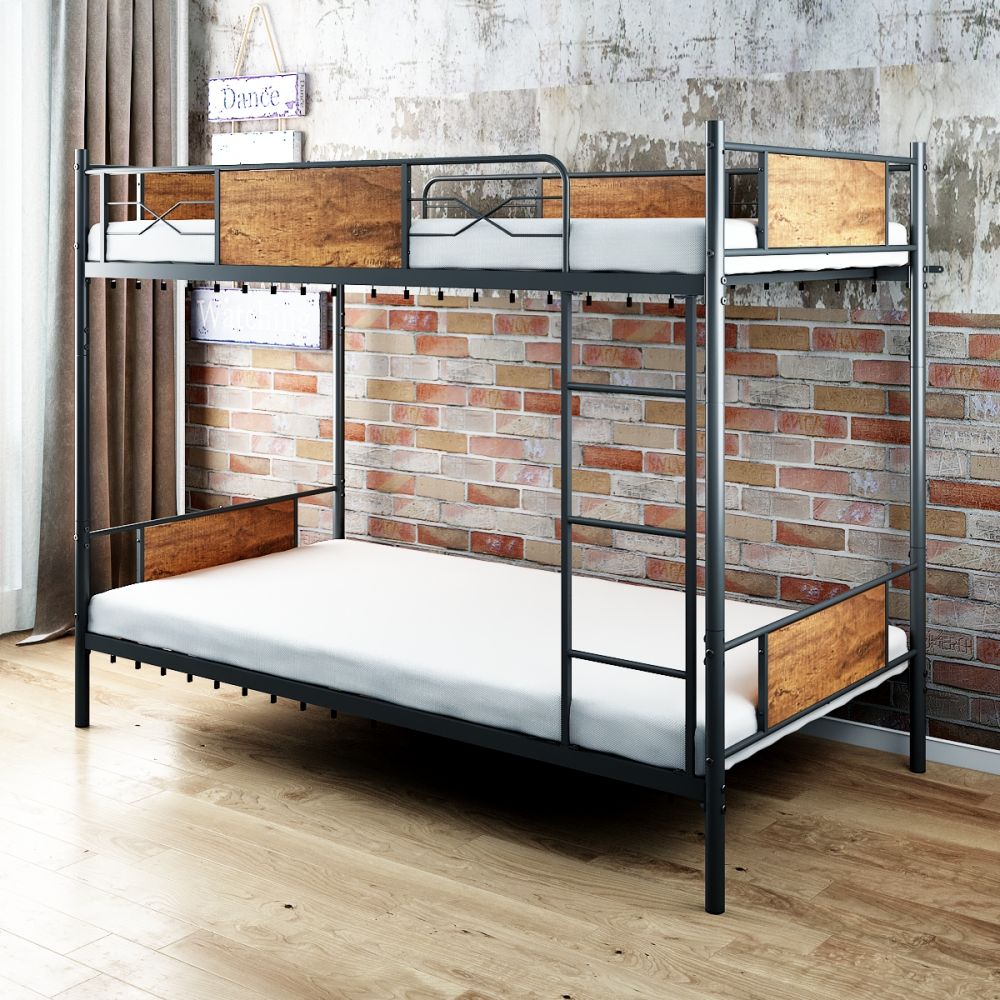 B24-metalowe drewniane łóżko piętrowe -1