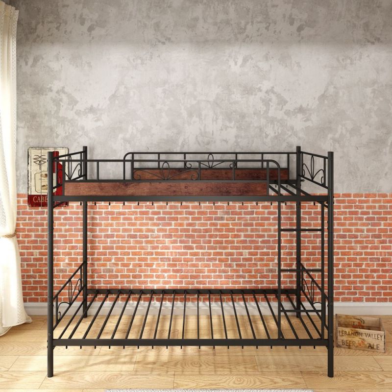 B27-धातु की लकड़ी की चारपाई बिस्तर -1