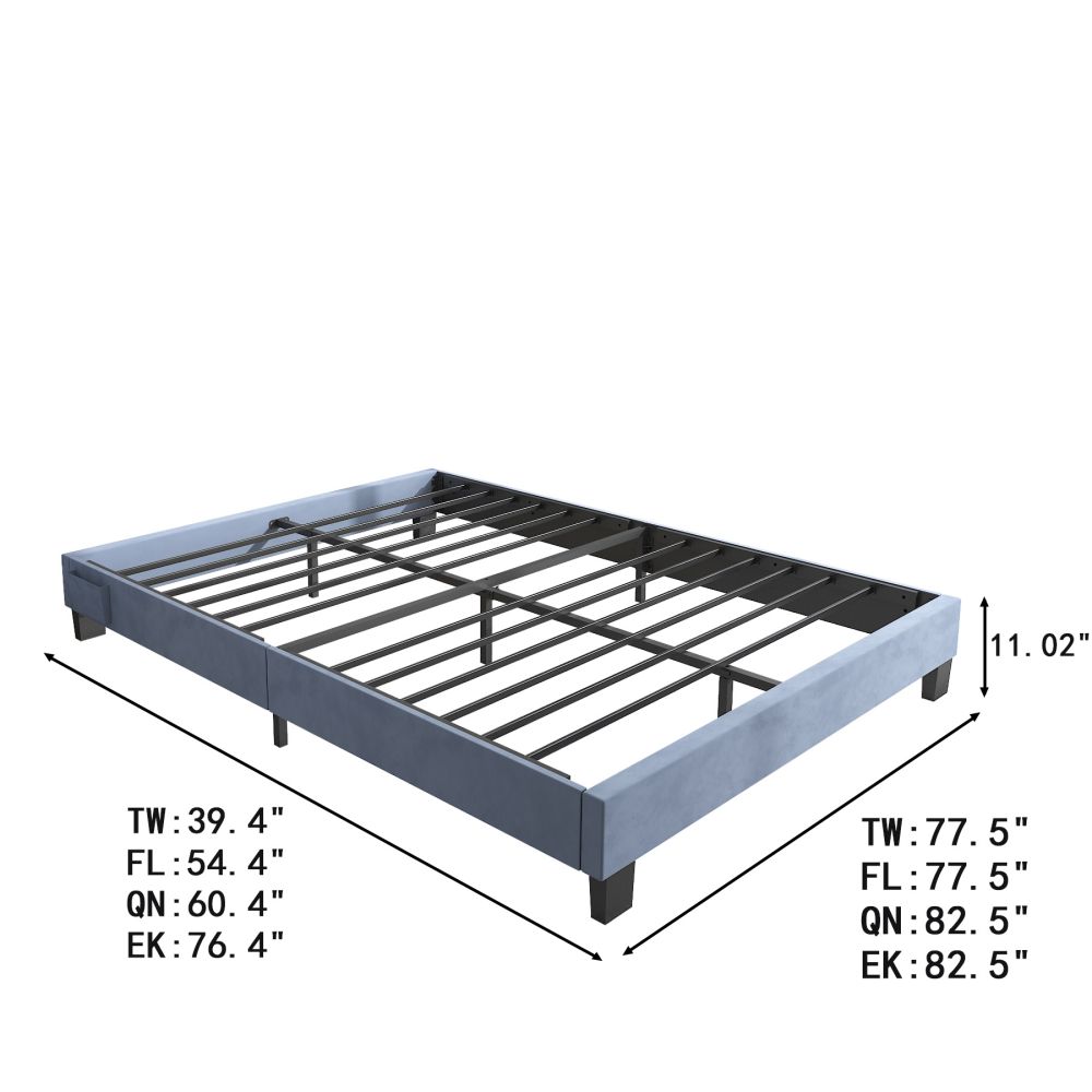 B152-upholstered platform bed-dimensions