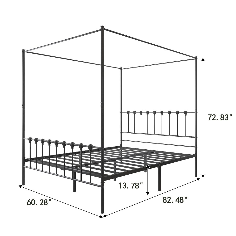 B166-canopy bed-size figure