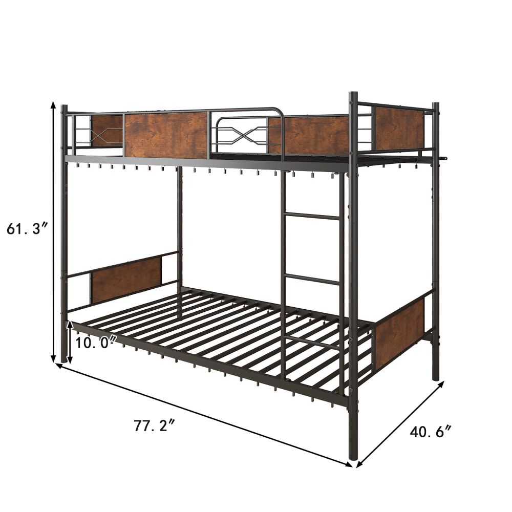 B24-metal wood bunk bed -dimensions