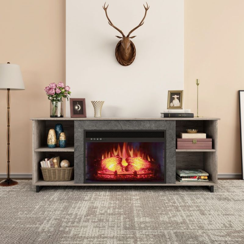 D23-fireplace tv stand -1