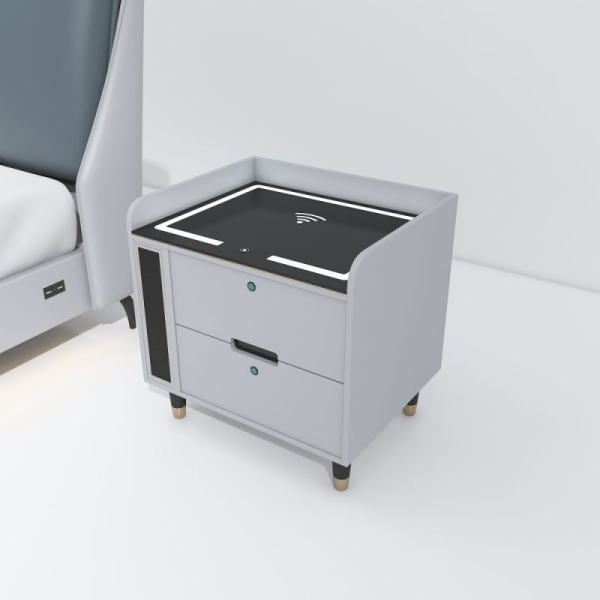 JHC07 Smart Night Stand Table Inbuilt HiFi Bluetooth Speaker Wireless Charger - 图片 4